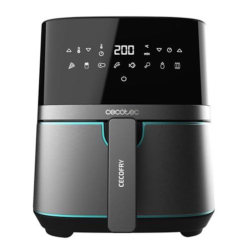 Cecotec Freidora de Aire sin Aceite de 10 L Air Fryer Cecofry Full Inox 5500 Pro con Accesorios. 1700 W, Dietética y Digital, Táctil, Acabados en Acero Inox, 8 Modos, Pack de Accesorios