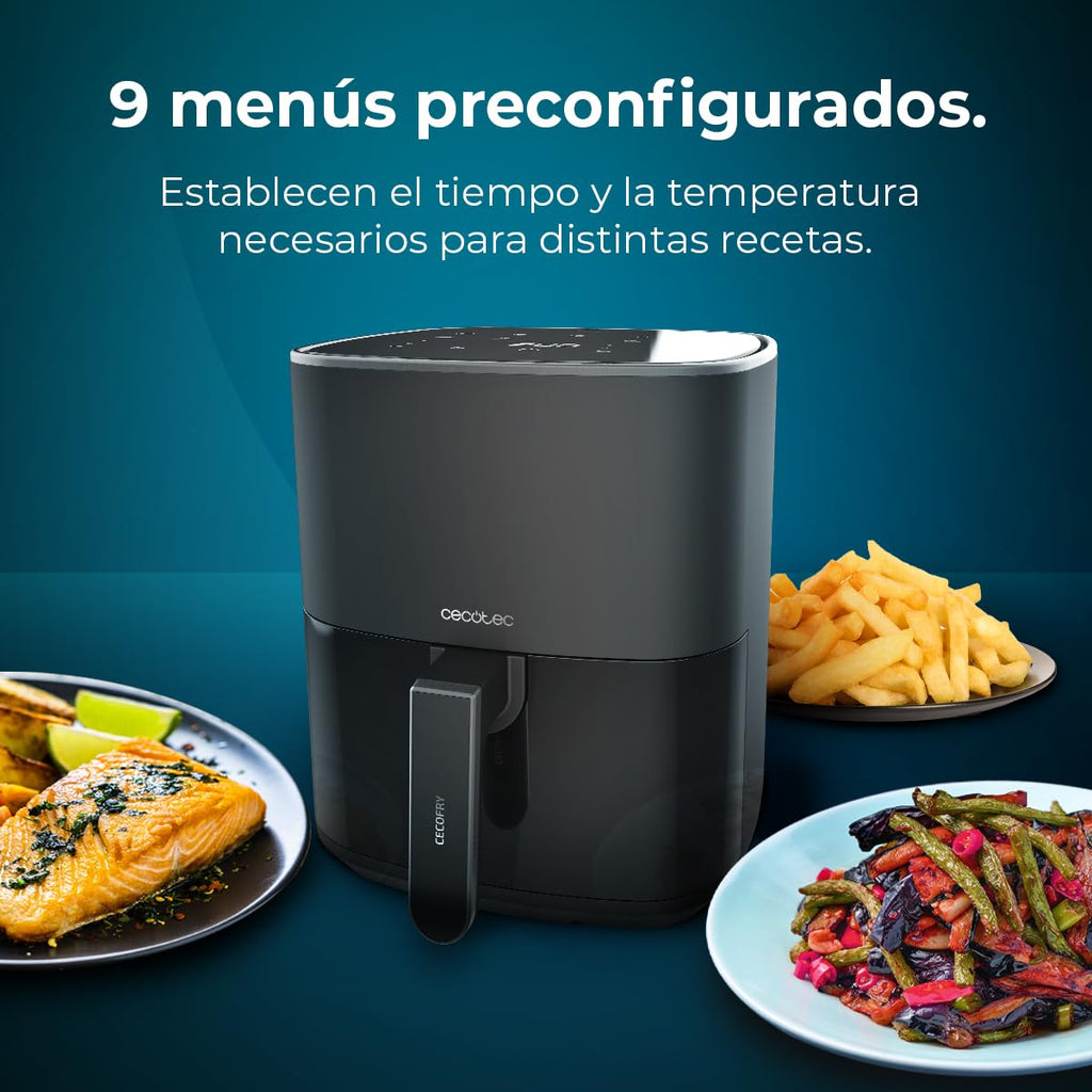 Cecotec Freidora de Aire sin Aceite de 10 L Air Fryer Cecofry Full Inox 5500 Pro con Accesorios. 1700 W, Dietética y Digital, Táctil, Acabados en Acero Inox, 8 Modos, Pack de Accesorios