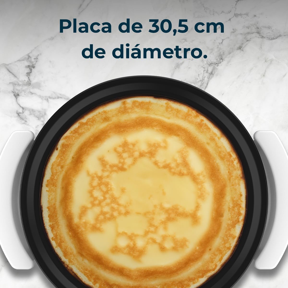 Cecotec Crepera Eléctrica Fun Creepy. Potencia 1200W, Revestimiento Antiadherente, Rodillo espaciador y Espátula, Potencia regulable, Indicador Luminoso, 30,5cm Diámetro