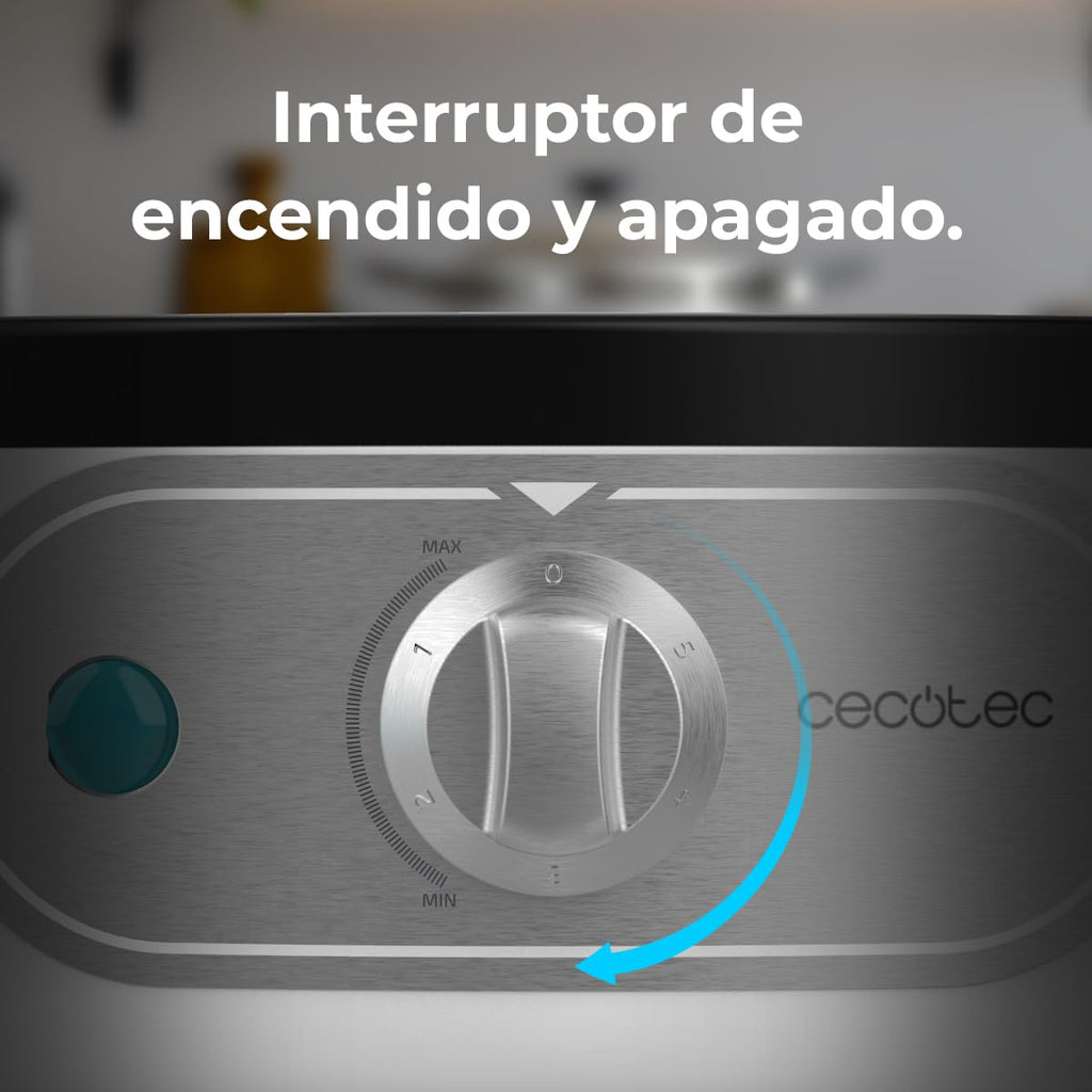 Cecotec Crepera Eléctrica Fun Creepy. Potencia 1200W, Revestimiento Antiadherente, Rodillo espaciador y Espátula, Potencia regulable, Indicador Luminoso, 30,5cm Diámetro