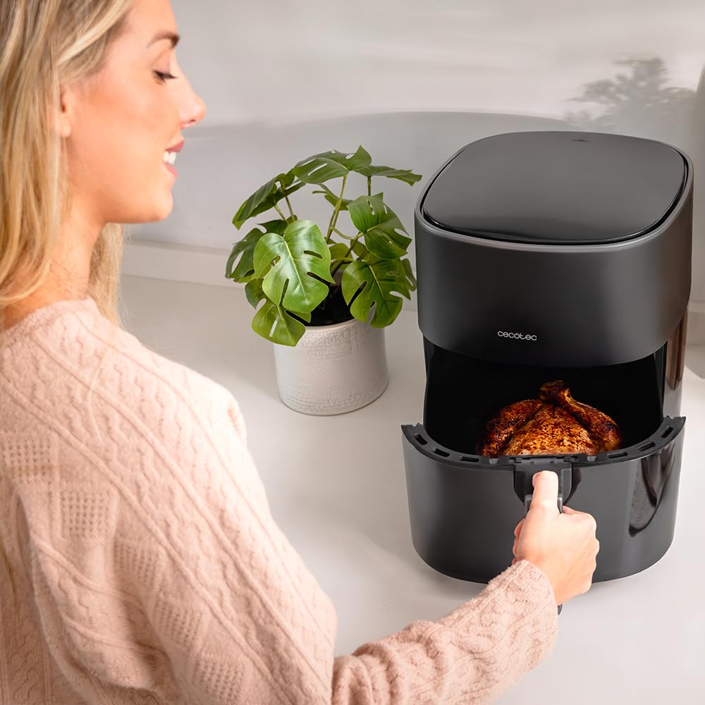 Cecotec Freidora de Aire sin Aceite de 10 L Air Fryer Cecofry Full Inox 5500 Pro con Accesorios. 1700 W, Dietética y Digital, Táctil, Acabados en Acero Inox, 8 Modos, Pack de Accesorios