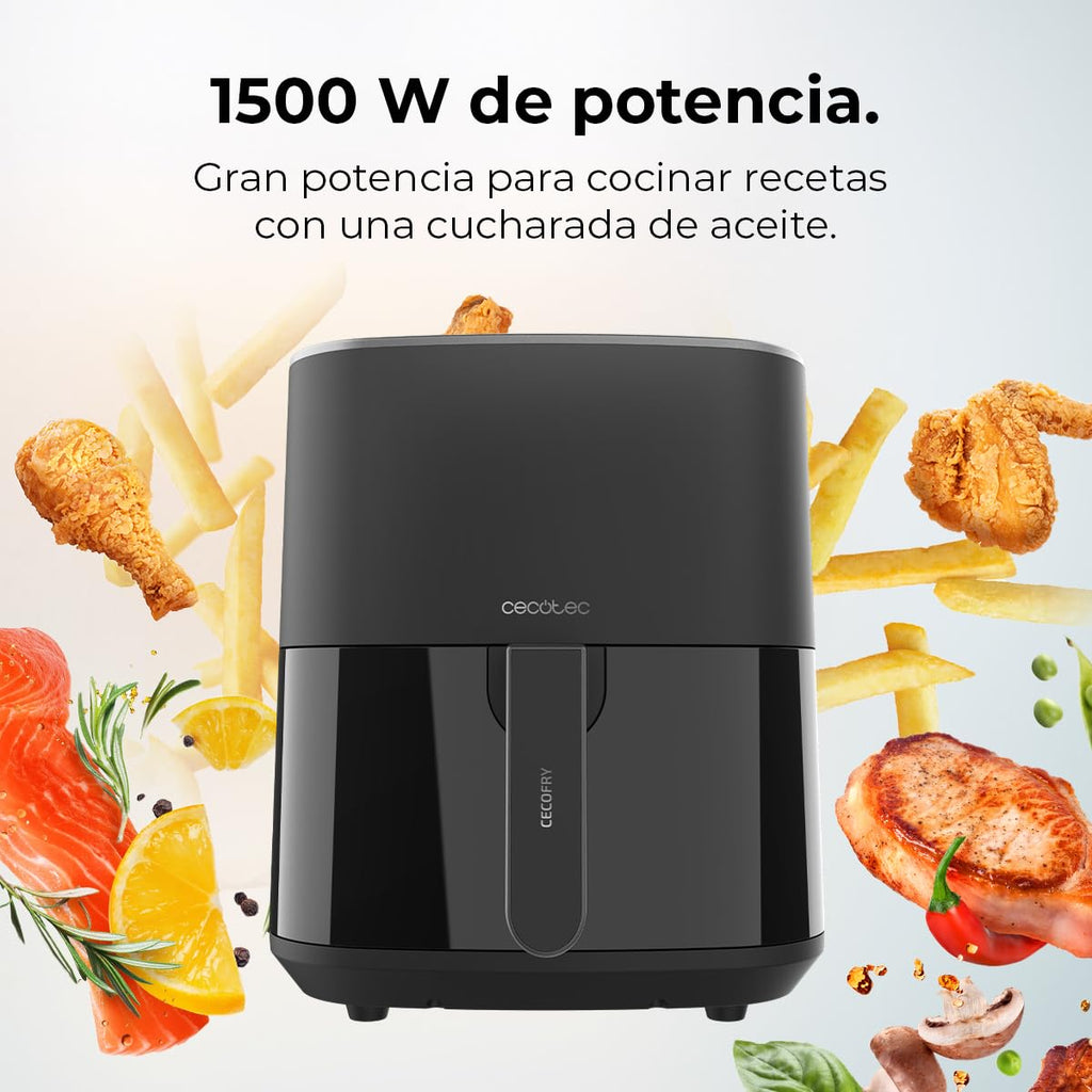 Cecotec Freidora de Aire sin Aceite de 10 L Air Fryer Cecofry Full Inox 5500 Pro con Accesorios. 1700 W, Dietética y Digital, Táctil, Acabados en Acero Inox, 8 Modos, Pack de Accesorios