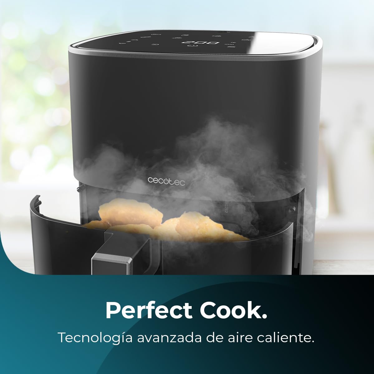 Cecotec Freidora de Aire sin Aceite de 10 L Air Fryer Cecofry Full Inox 5500 Pro con Accesorios. 1700 W, Dietética y Digital, Táctil, Acabados en Acero Inox, 8 Modos, Pack de Accesorios