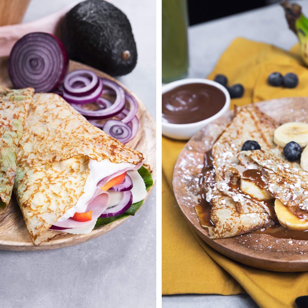 Cecotec Crepera Eléctrica Fun Creepy. Potencia 1200W, Revestimiento Antiadherente, Rodillo espaciador y Espátula, Potencia regulable, Indicador Luminoso, 30,5cm Diámetro